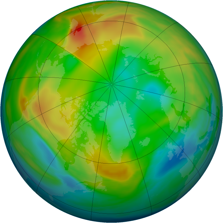 Arctic ozone map for 06 January 2005